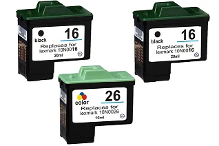 Lexmark Z23e 3-pack 2 black 16 (T0529), 1 color 26 (T0530)