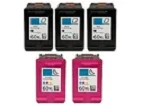 HP 60 and 60XL 5-pack 3 black 60XL, 2 color 60XL