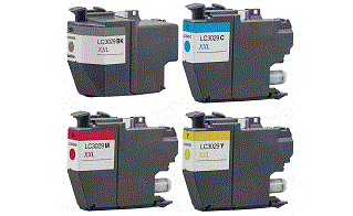 Brother Super High Yield LC3029 4-pack Super High Capacity:, 1 black LC3029, 1 cyan LC3029, 1 magenta LC3029, 1 yellow LC3029