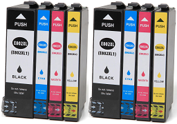 Epson T822XL Series 8-pack 2 black 822xl, 2 cyan 822xl, 2 magenta 822xl, 2 yellow 822xl